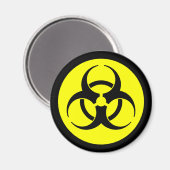 Heldergele Biohazard Symbool Magneet (Voorkant / Achterkant)
