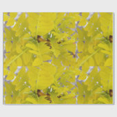 Heldergele bladeren cadeaupapier (Vlak)