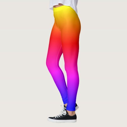 Heldergele blauwe regenboogombre leggings (Links)