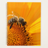 Heldergele bloem en honingbijen planner (Voorkant)