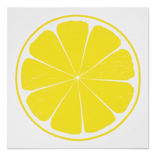 Heldergele citroen Citrus Fruit Slice Design Perfect Poster (Voorkant)