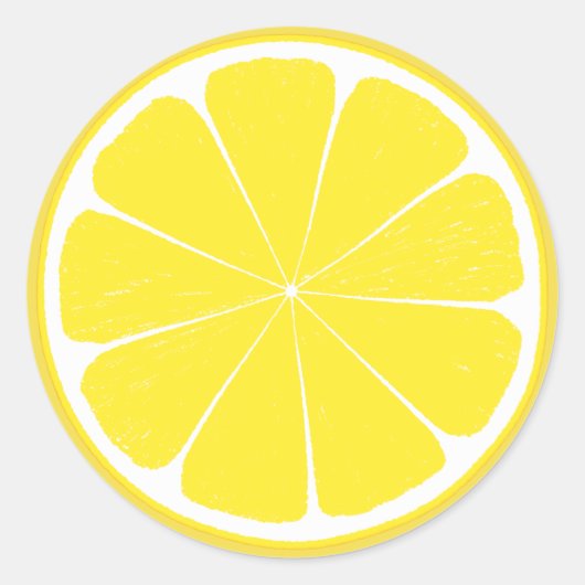 Heldergele citroen Citrus Fruit Slice Design Ronde Sticker (Voorkant)
