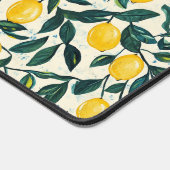 Heldergele citroen patroon bureaumat (Hoek)