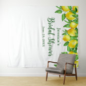 Heldergele citroenen bruidsdouche fotocabine achte wandkleed (In Situ (horizontaal))