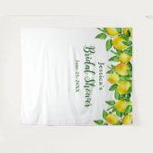 Heldergele citroenen bruidsdouche fotocabine achte wandkleed (Voorkant (horizontaal))