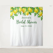 Heldergele citroenen bruidsdouche fotocabine achte wandkleed (Voorkant)