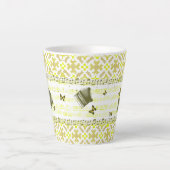 Heldergele cordion Music Latte Mok (Voorkant)