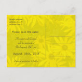 Heldergele dagbloemen in de zomer sparen de datum aankondigingskaart (Achterkant)