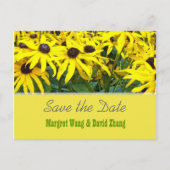 Heldergele dagbloemen in de zomer sparen de datum aankondigingskaart (Voorkant)