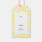 Heldergele dashing cadeaulabel (Voorkant)