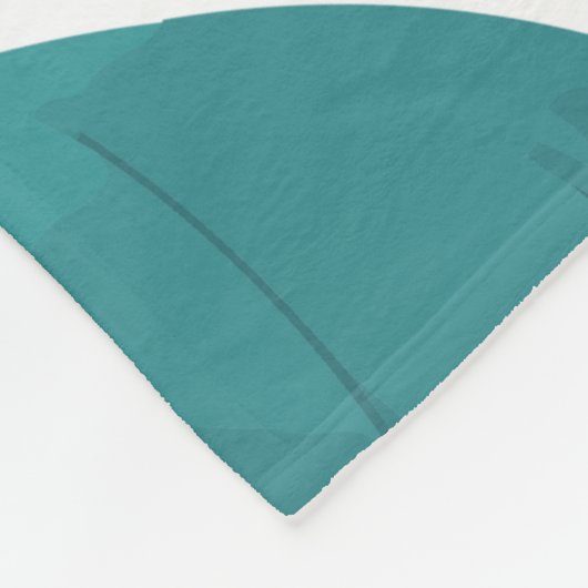 Heldergele en Blauwgroen bloemen op witte achtergr Fleece Deken (Hoek)