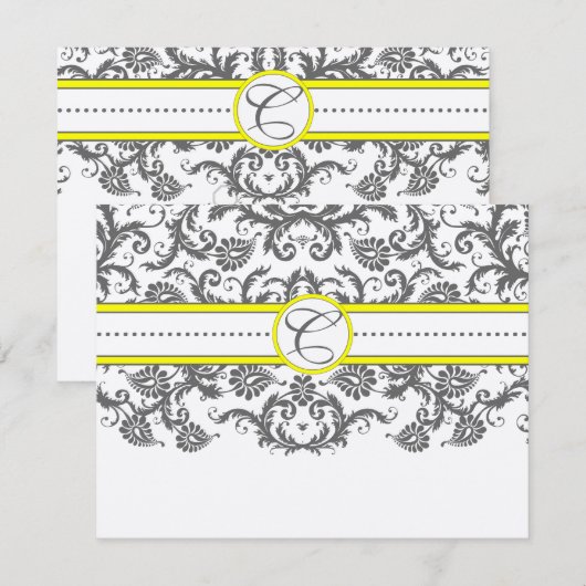 Heldergele en grijze Kaarten voor het opsporen van (Voorkant / Achterkant)