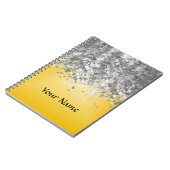 Heldergele en nepglitter notitieboek (Linkerzijde)