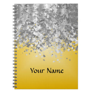 Heldergele en nepglitter notitieboek