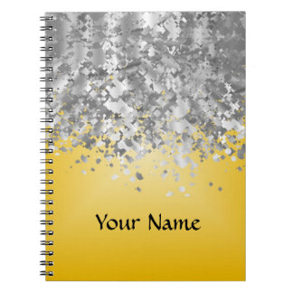 Heldergele en nepglitter notitieboek