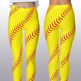 Heldergele fasksoftenbalkramen (naden) leggings