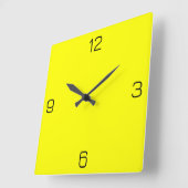 Heldergele FFFF00-kleur - Jouw naam toevoegen Opti Vierkante Klok (Hoek)