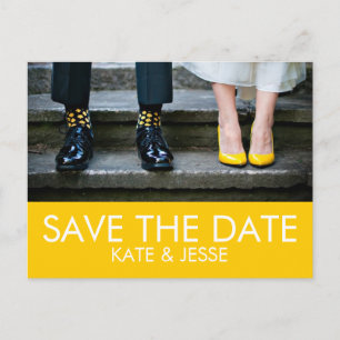 Heldergele foto Save the Date Briefkaart