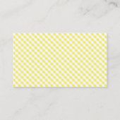 Heldergele Gingham Baby shower Diaper Raffle Informatiekaartje (Achterkant)