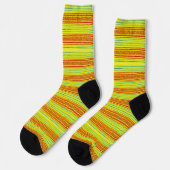 Heldergele groene gestreept Funky Socks Sokken (Links)