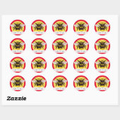 Heldergele hommel Happy Sunshine Ronde Sticker (Vel)