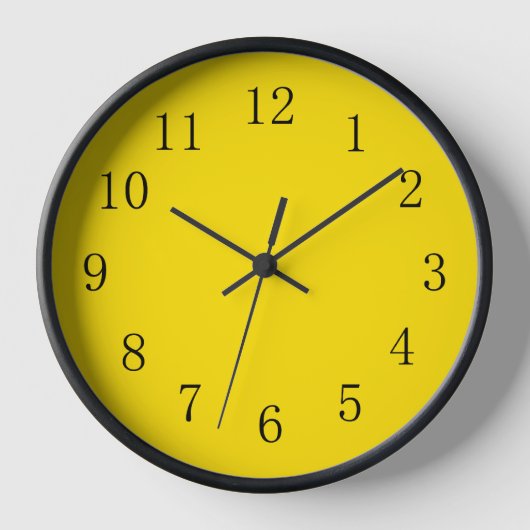 Heldergele keuken wandklok (Voorkant)