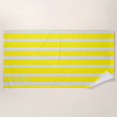 Heldergele koolzuurlijnen - op maat gemaakt strandlaken (Voorkant)