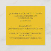 Heldergele kunstenaar / tutor / opvoeder kunstlera vierkante visitekaartje (Achterkant)