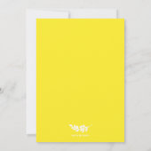 Heldergele laurierkrans Baby foto doop Kaart (Achterkant)