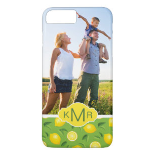 Heldergele lemonpatroon Foto toevoegen iPhone 8/7 Plus Hoesje