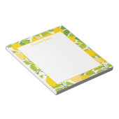 Heldergele lemonpatroontpanning notitieblok (Schuin)