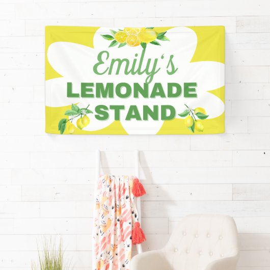 Heldergele limonadestandaard spandoek (Insitu)