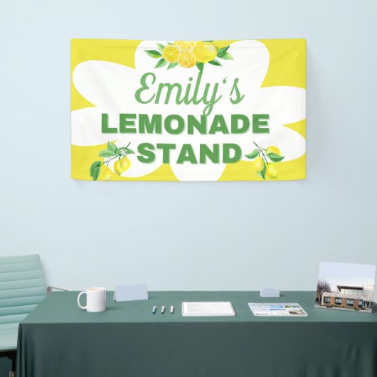 Heldergele limonadestandaard spandoek (Beurs)