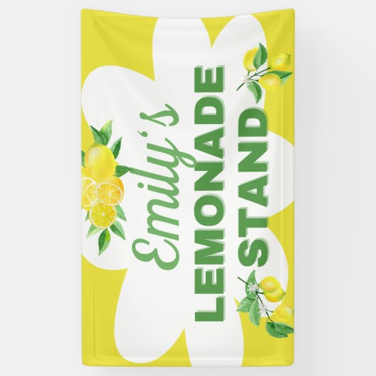 Heldergele limonadestandaard spandoek (Verticaal)