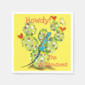 Heldergele lizard Cactus Butterfly Southwest Servet (Voorkant)