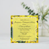 Heldergele maisy floral graduparty kaart (Staand voorkant)