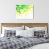 Heldergele Mimosa Waterverf Bloemenschilderij Canvas Afdruk (Insitu (Slaapkamer))