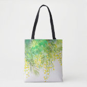 Heldergele Mimosa Waterverf Bloemenschilderij Tote Bag (Voorkant)