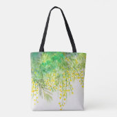 Heldergele Mimosa Waterverf Bloemenschilderij Tote Bag (Achterkant)