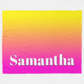 Heldergele neonroze gradiënt fleece deken (Voorkant (Horizontaal))