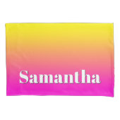 Heldergele neonroze gradiënt kussensloop (Voorkant)