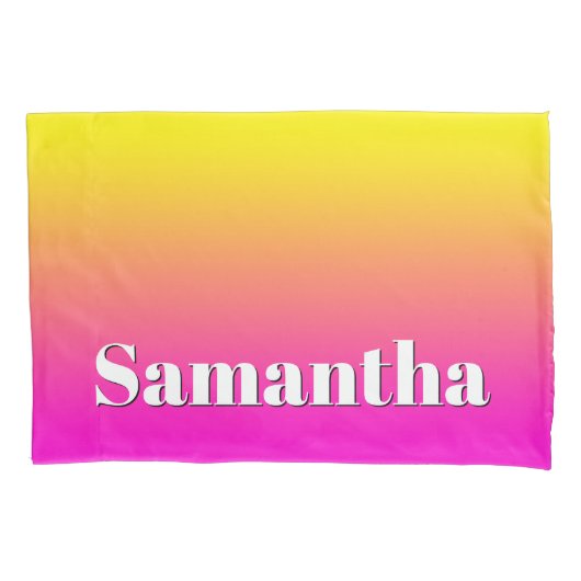 Heldergele neonroze gradiënt kussensloop (Voorkant)