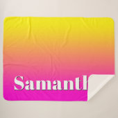 Heldergele neonroze gradiënt sherpa deken (Voorkant (horizontaal))