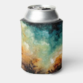 Heldergele nevel, waterverf donkere lucht. blikjeskoeler (Blikje Achterkant)