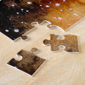 Heldergele nevel, waterverf donkere lucht. legpuzzel (Zijkant)