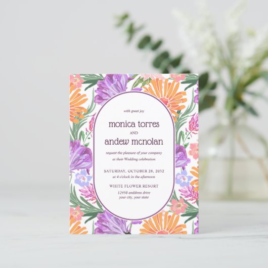 Heldergele Oranje groene Florals Spring Wedding (Staand voorkant)