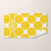 Heldergele Pickleballs met aangepaste tekst Handdoek (Handdoek)