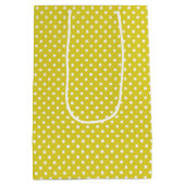 Heldergele Polka Dot Aangepaste Foto Verjaardag Medium Cadeauzakje (Achterkant)