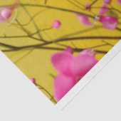 Heldergele roze bloemenvogelkooi Pet decoupage Tissuepapier (Detail)