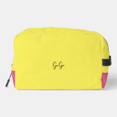 Heldergele roze onderste hoek toilettasje (Achterkant)